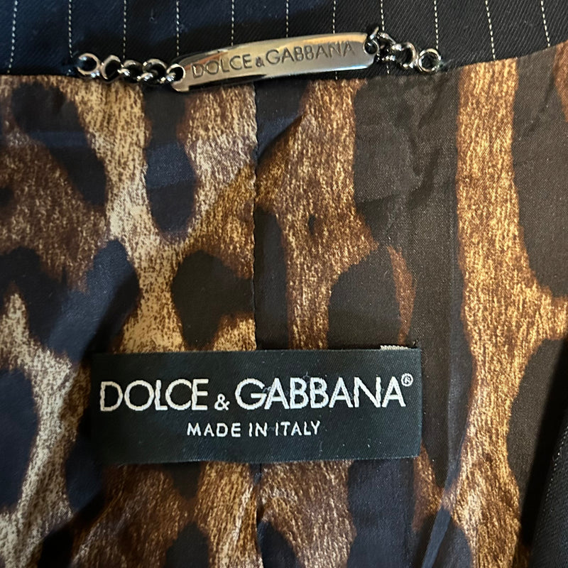 Dolce & Gabbana size 38 (US 4) Navy Pin Stripe Blazer