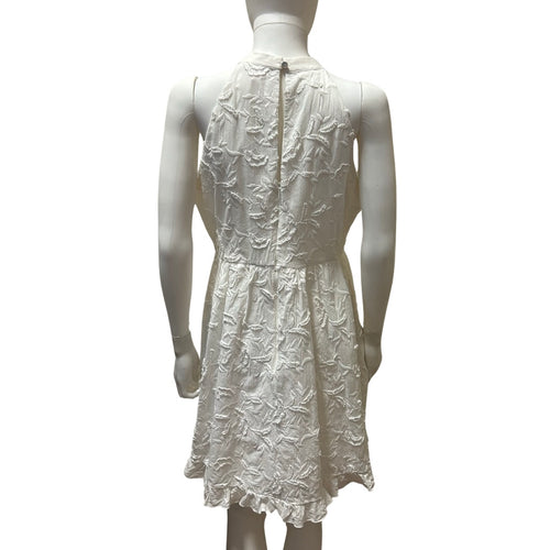 Ted Baker size 10 (designer 4) Lorene Embroidered White Halter Dress