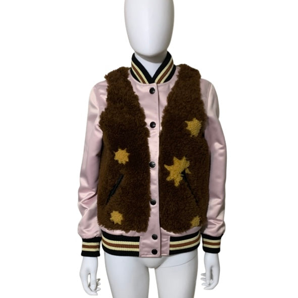 Coach shearling varsity jacket hotsell