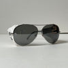 Chanel White Leather Aviator Sunglasses 4192-Q