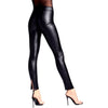 Wolford Estella Back Slit Vegan Black Leather Leggings - size 10