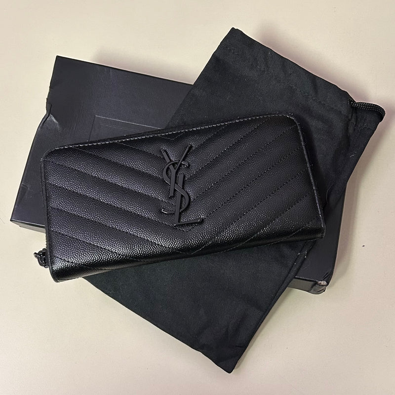 YSL Quilted Zippy Wallet