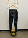 Wolford Estella Back Slit Vegan Black Leather Leggings - size 10