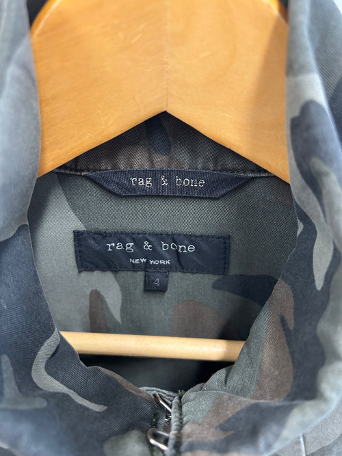 Rag & Bone Leigh Camo Fitted Utility Jacket - size 4