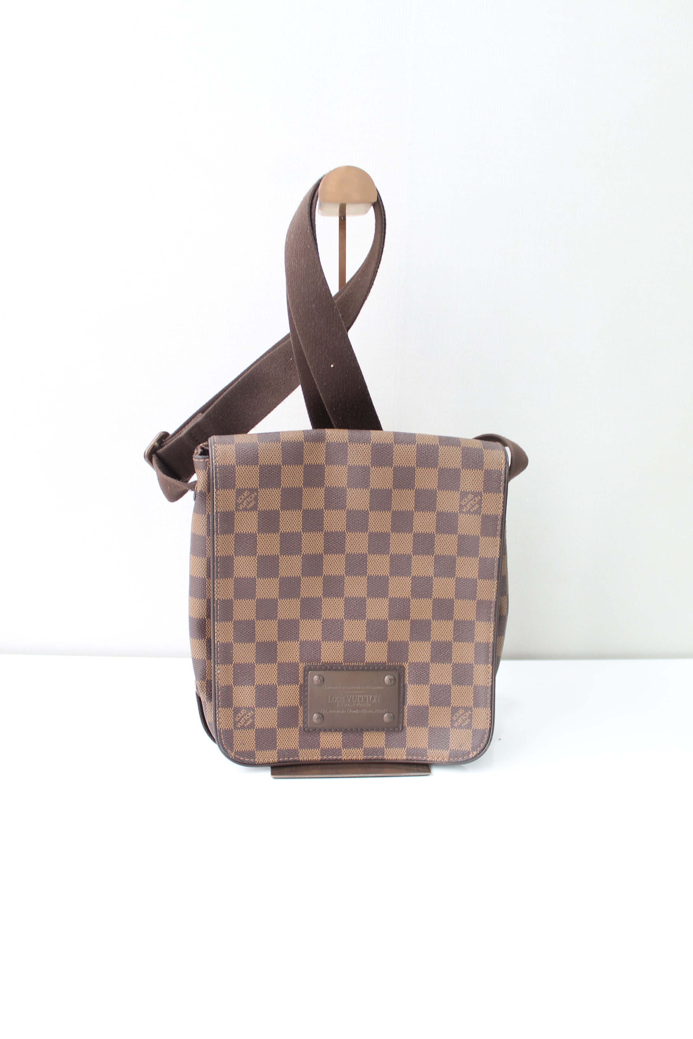 Louis Vuitton Damier Ebene Brooklyn Crossbody Messenger Flap Bag