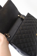 Chanel Classic Single Flap Bag Quilted Caviar Maxi