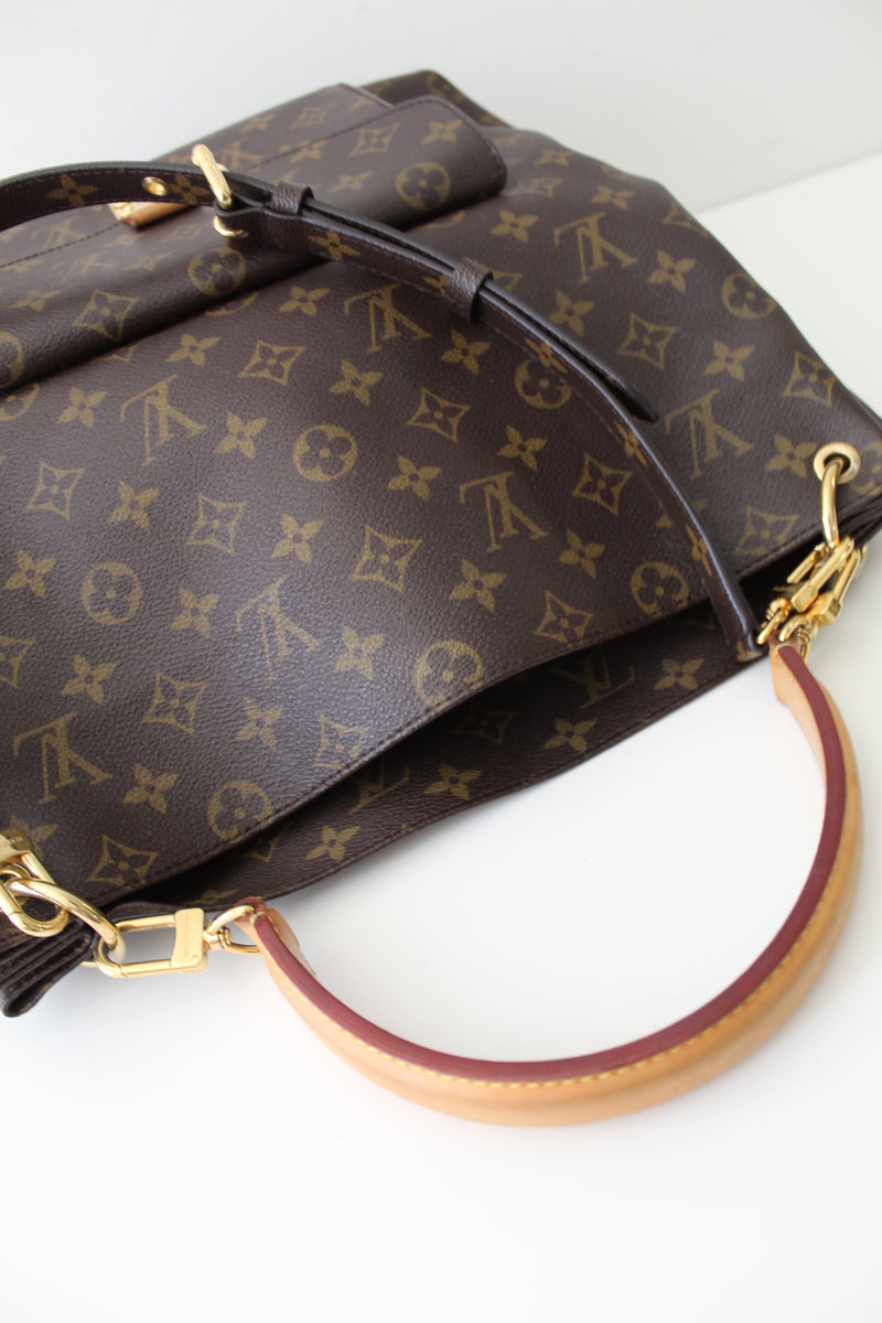 Louis Vuitton Hobo Melie Brown Monogram Canvas Shoulder Bag