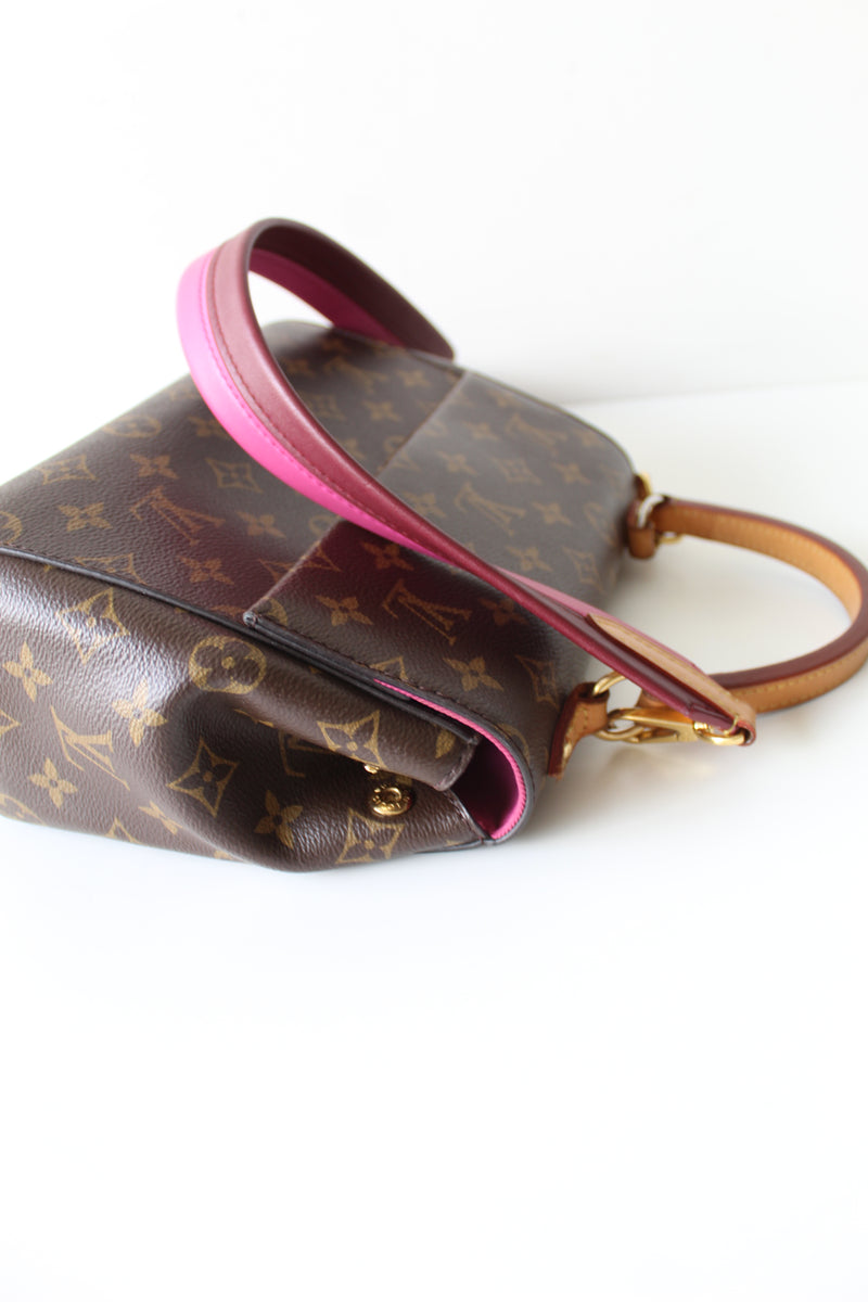 Louis Vuitton Cluny BB Bag In Monogram Canvas With Pink Strap