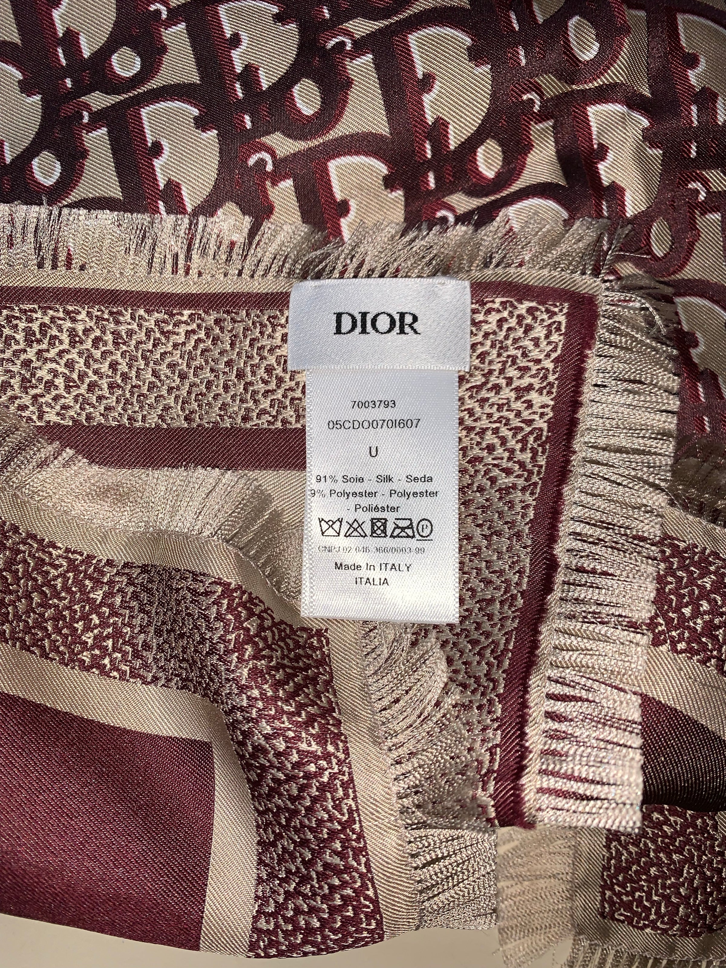 Pre-owned Dior Oblique Silk Scarf In Pink