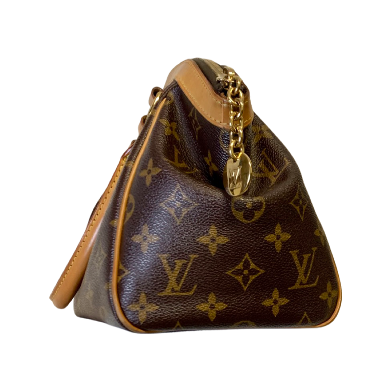 Louis Vuitton Tivoli Top Zip Satchel Handbag Monogram Canvas PM